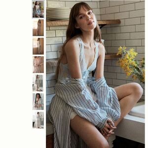 Anthropologie Striped Cotton Robe